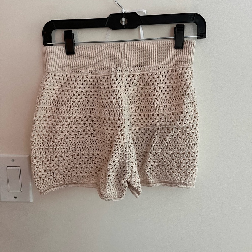 Sincerely Jules Beige Knit Beach Coverup Shorts - Picture 6 of 7